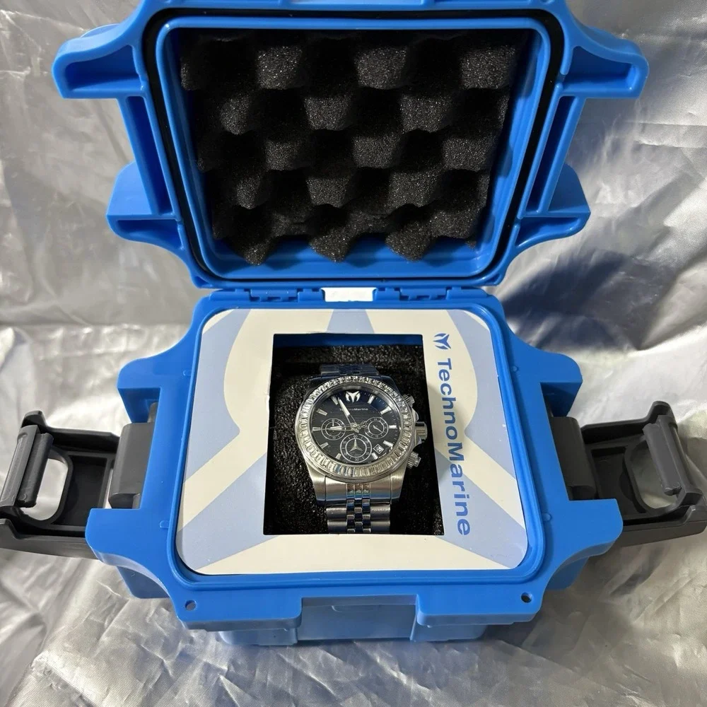 Invicta TechnoMarine Manta Ray Watch‎ - 42mm Steel Silver  Blue TM-222017 BNIB